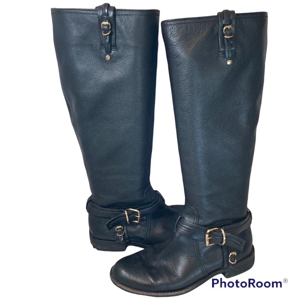 VINCE CAMUTO Leather Riding Black Boots 8.5
